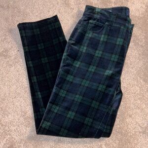 Talbots Black Watch Brushed Velvet Pants